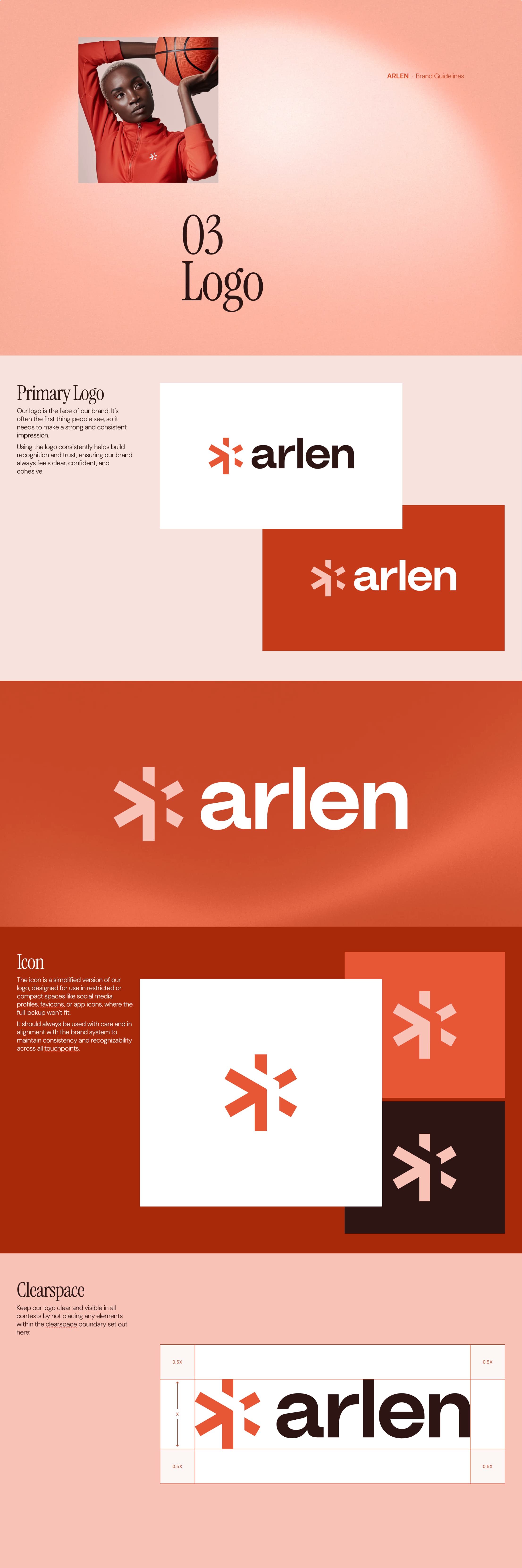 A preview of the Arlen brand guidelines site